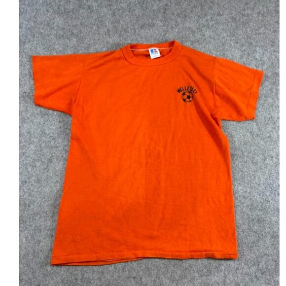 Russell Athletic Other - Vintage 80s Russell Athletic Wellesley Soccer Shirt Mens Small Orange Sportswear